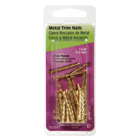 1-1/4" Brass-Plated Trim Nails
