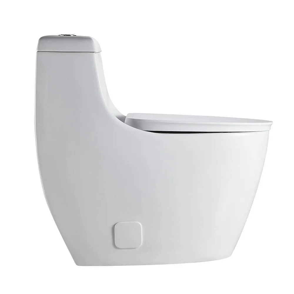 1-Piece 1.28 GPF Dual Flush High Efficiency Elongated Toilet in White, Seat Included, photo 3 of 7