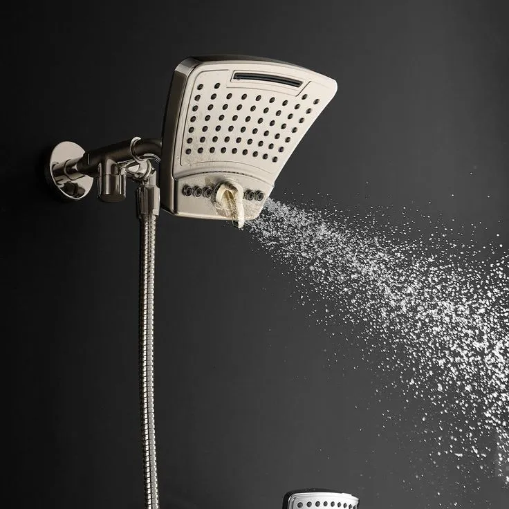 PULSE ShowerSpas 6-spray 8 in. High Pressure Dual Shower Head and Handheld Shower Head with Body spray in Brushed-Nickel, photo 2 of 10
