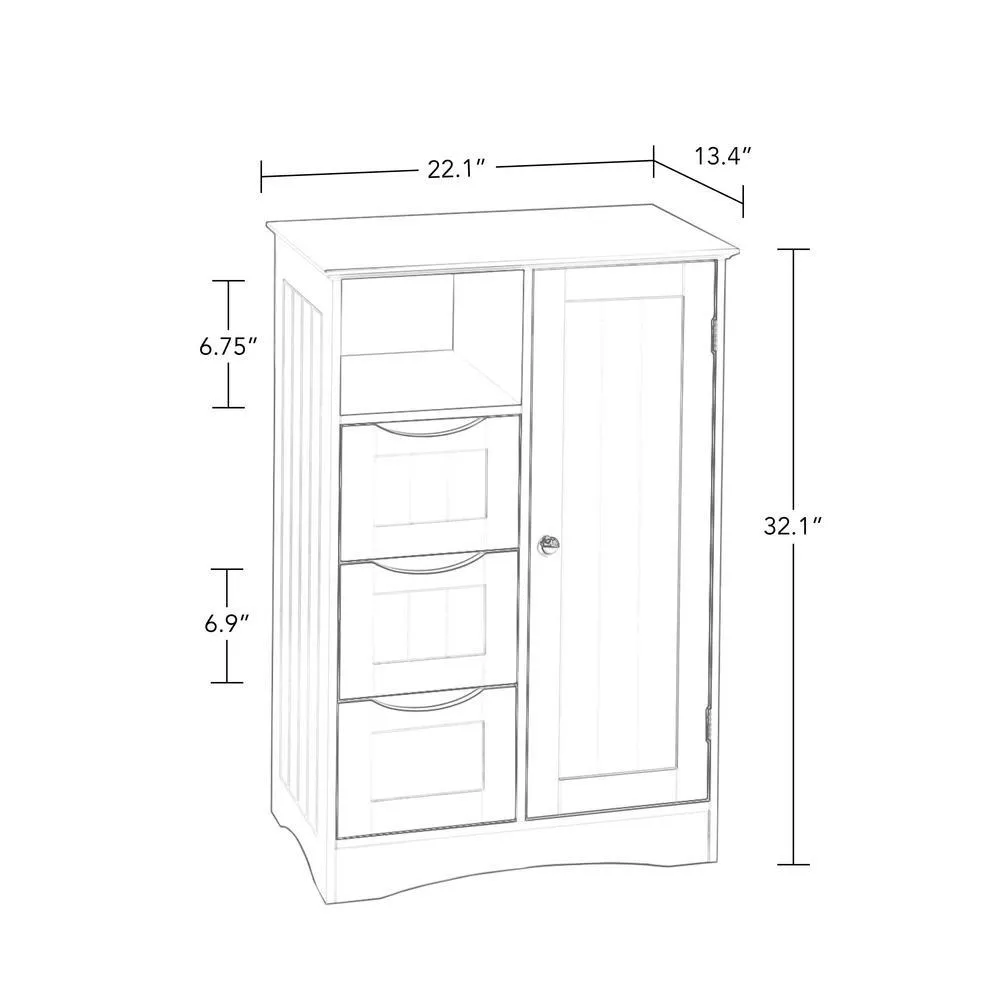 Ashland 22 in. W x 32 in. H Bathroom Linen Storage Floor Cabinet in Gray, photo 4 of 7