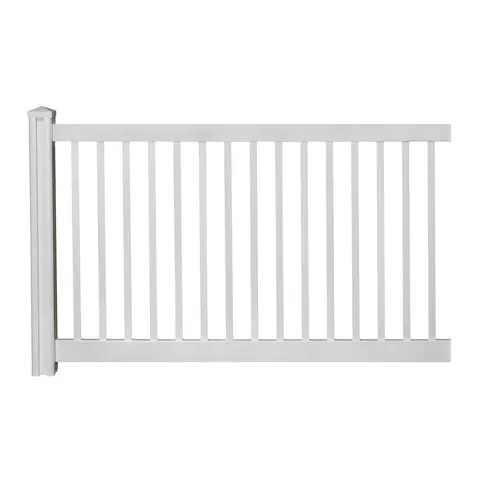 4 ft high · 7 ft wide Premium Vinyl Yard and Pool Fence Panel with Post and Cap