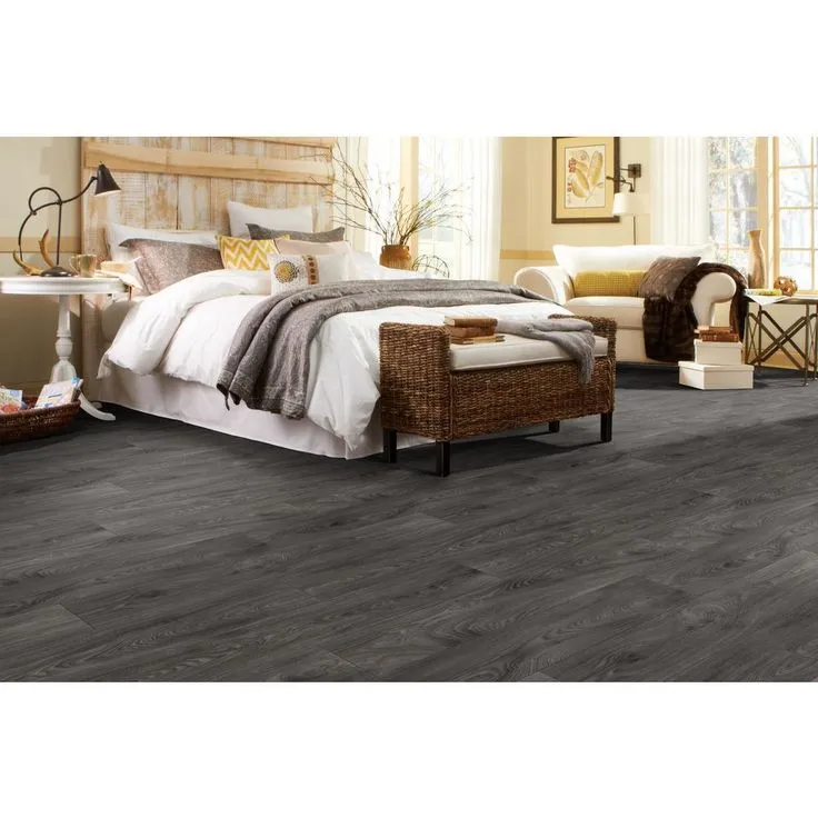 TrafficMASTER Scorched Walnut Charcoal 12 ft. Wide Residential Vinyl Sheet, photo 7 of 8
