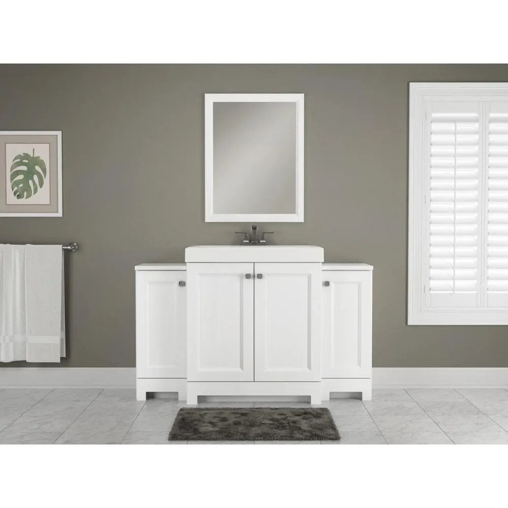 Shaila 18-1/2 in. W Bath Vanity in White with Cultured Marble Vanity Top in White with White Sink, photo 2 of 2