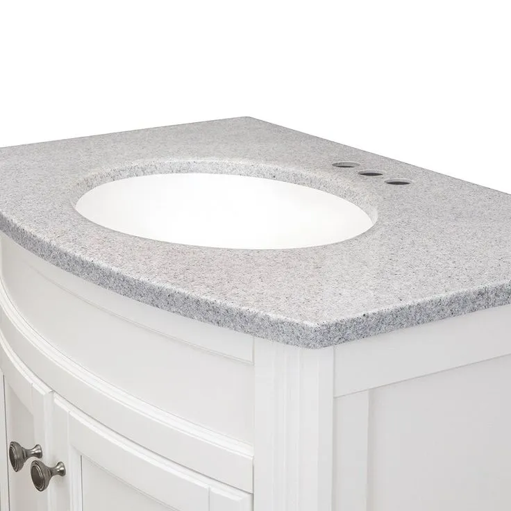 Style Selections Delyse 30-in White Single Sink Bathroom Vanity with Pepper Solid Surface Top, photo 7 of 9