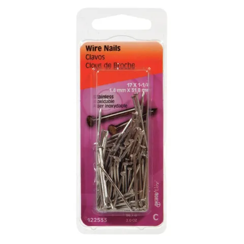 Stainless Steel Wire Nails, 17-Ga x 1-1/4 in, 2 oz