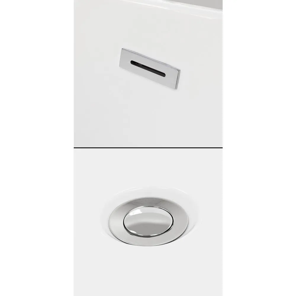 Grayley 60 in. L x 30 in. W Acrylic Right Hand Drain Rectangular Alcove Bathtub in White with Chrome Trim, photo 5 of 11