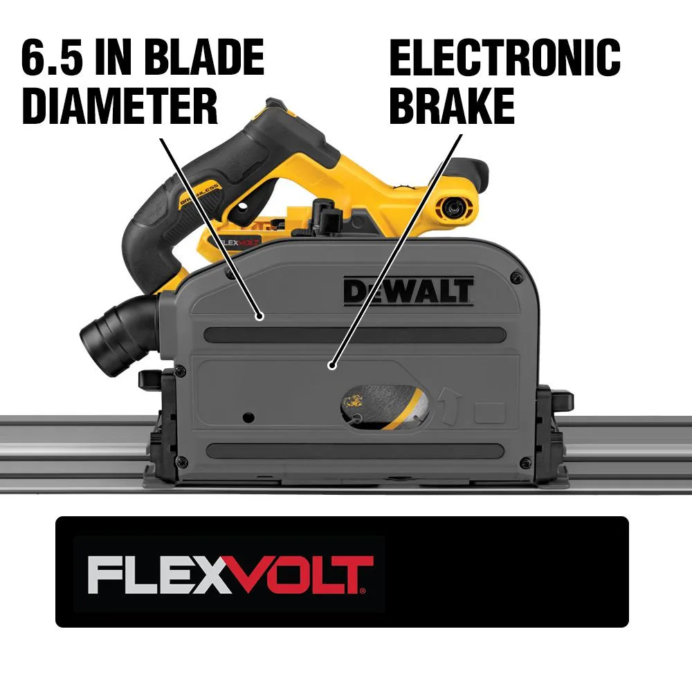 60-Volt MAX Lithium Ion Cordless Brushless 6-1/2 in. Track Saw Kit w/ Bonus FLEXVOLT 20/60-Volt MAX Lithium Ion Battery, photo 2 of 9