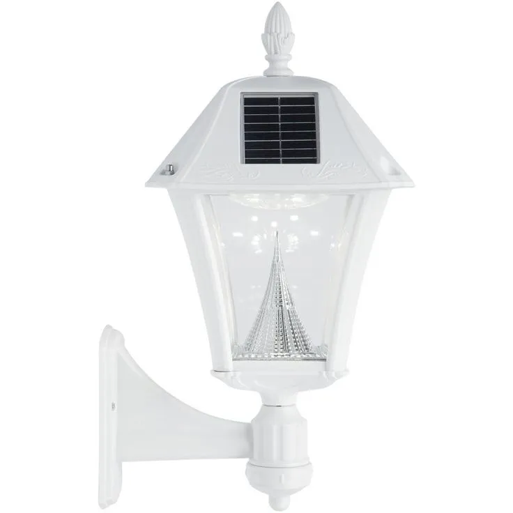 Gama Sonic Baytown II White LED Outdoor Resin Solar Post/Wall Light with Warm, photo 6 of 6