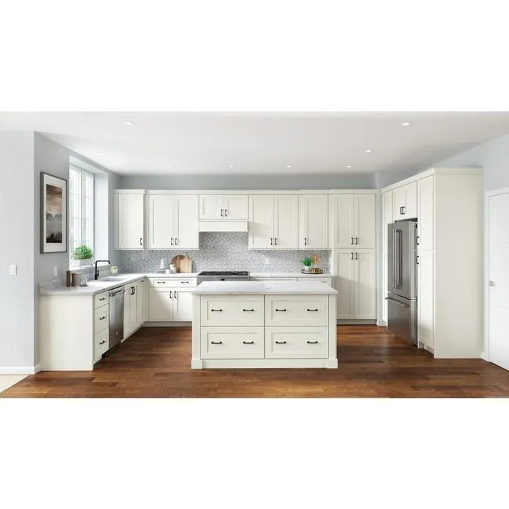 allen + roth Aveley 18-in W x 84-in H x 24-in D Linen Maple Door Pantry Semi-Custom Cabinet, photo 3 of 6