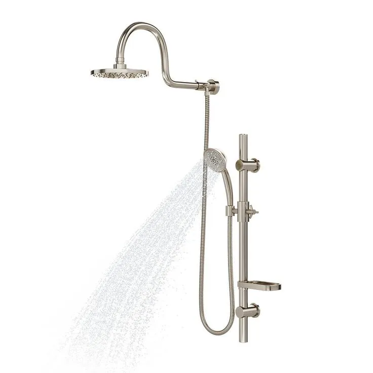 PULSE ShowerSpas AquaRain 3-Spray Retrofit Shower System with Handshower & Showerhead Combo & Wall Bar Shower Kit in Brushed Nickel, photo 4 of 4