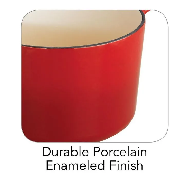 Tramontina Gourmet 2.5 qt. Porcelain-Enameled Cast Iron Sauce Pan in Gradated Red with Lid, photo 2 of 5