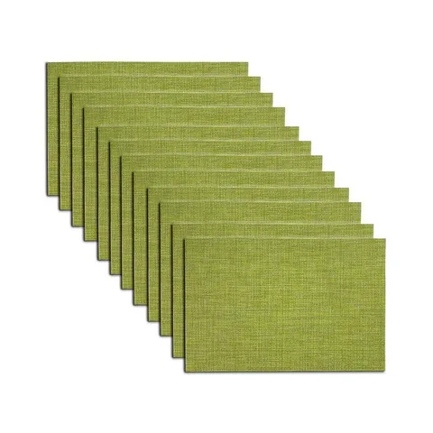 EveryTable 18 × 12 in Green Jacquard Polyester Placemat (Set of 12)