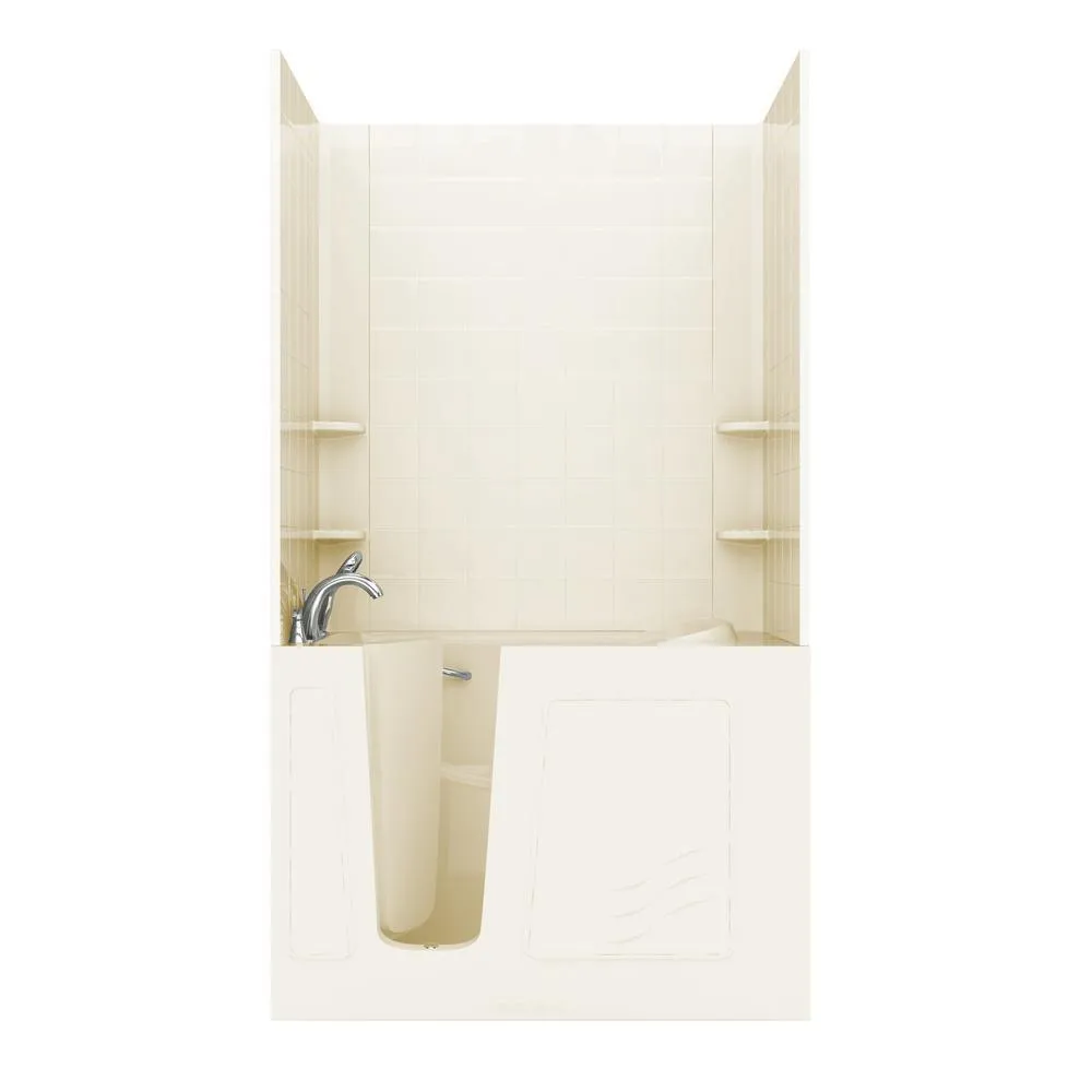 Universal Tubs Rampart 3.9 ft. Walk-in Whirlpool and Air Bathtub with 4 in. Tile Easy Up Adhesive Wall Surround, Right Drain, White, photo 26 of 42