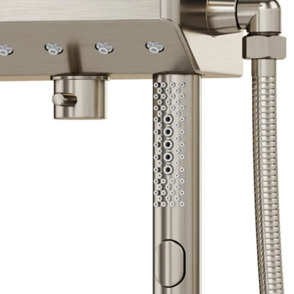 4-Spray Wall Mounted 12 in. Dual Shower Head and Handheld Shower Head in Brushed Nickel, photo 4 of 4