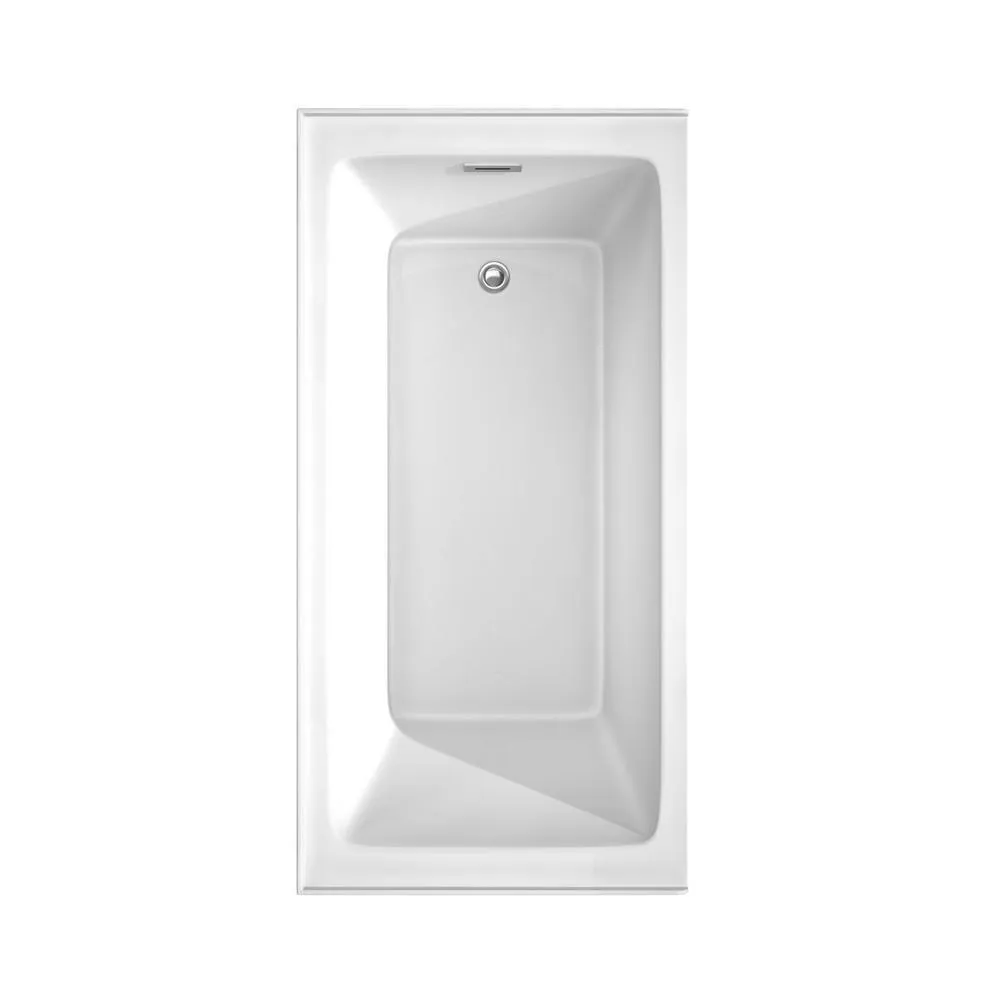 Grayley 60 in. L x 30 in. W Acrylic Right Hand Drain Rectangular Alcove Bathtub in White with Chrome Trim, photo 4 of 11