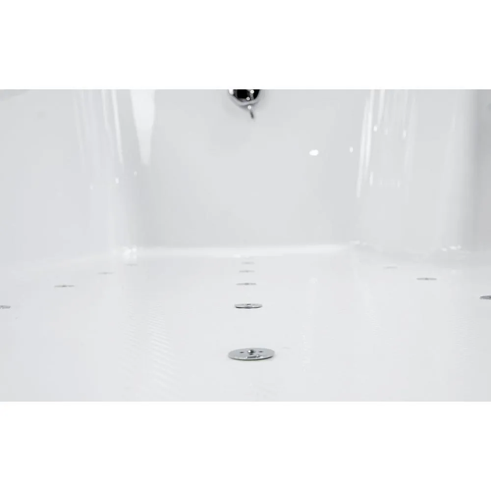 Ella Laydown 72 in. Walk-In Air Bath Bathtub, White, Right-Hinged Middle Glass Door, 5-Piece Fast-Fill Faucet, Right Drain, photo 9 of 11