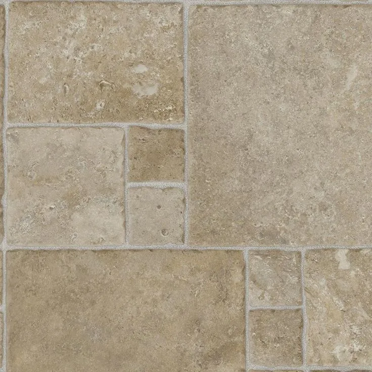 TrafficMASTER Brushed Limestone Neutral Residential Vinyl Sheet, Sold by 12 ft. Wide x Custom Length, photo 2 of 9
