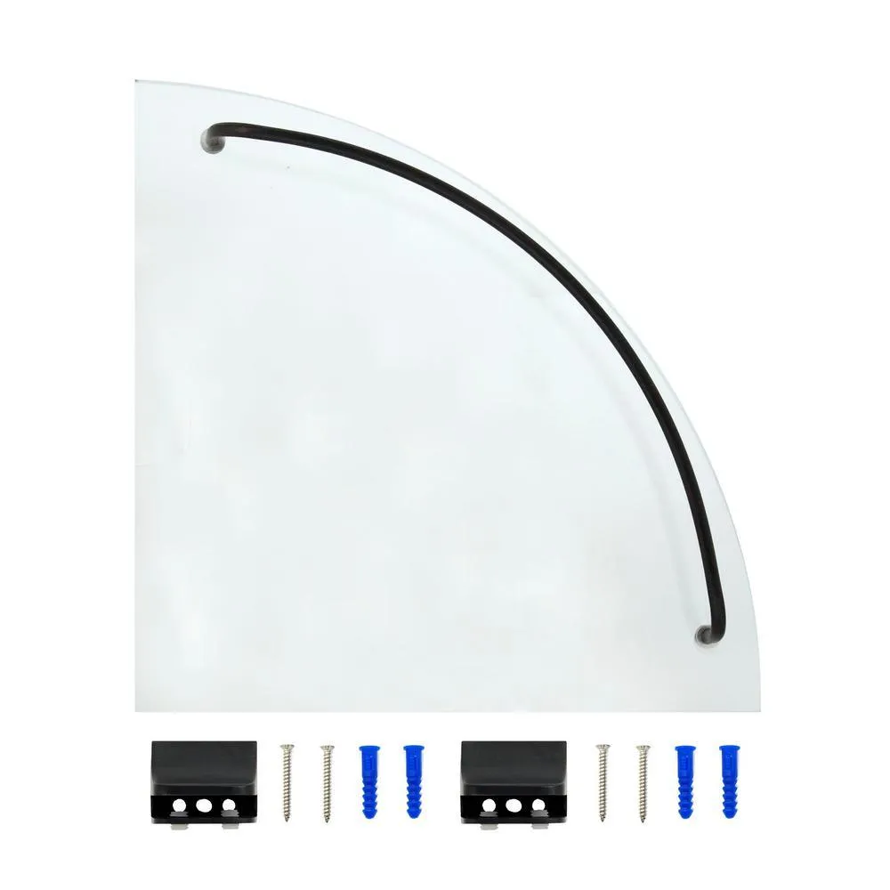MODONA 9.5 in. x 9.5 in. Glass Corner Shelf with Pre-Installed Rails in Rubbed Bronze, photo 5 of 7