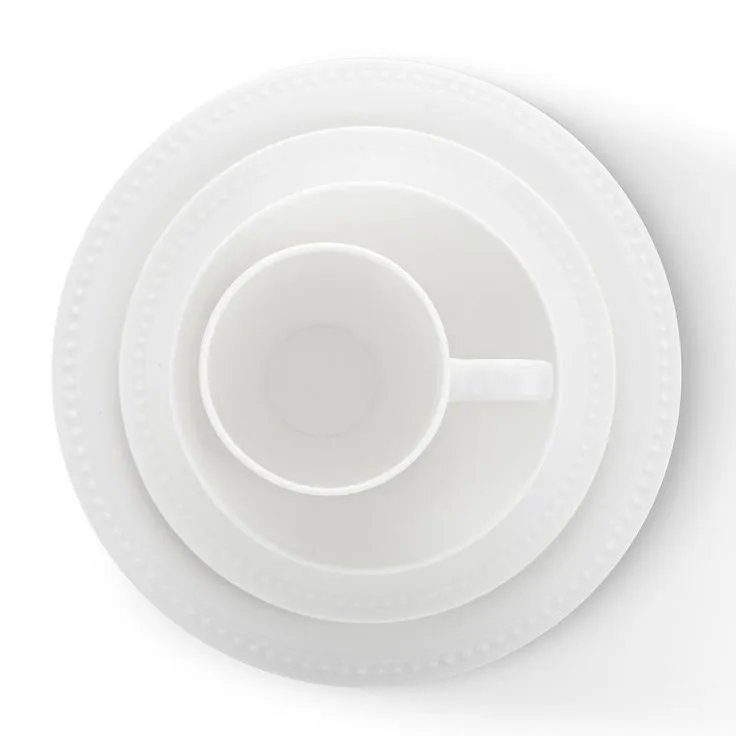 Stone Lain 32 Piece Dinnerware Set, Round Dot Design, White Bone China Sets, photo 7 of 8