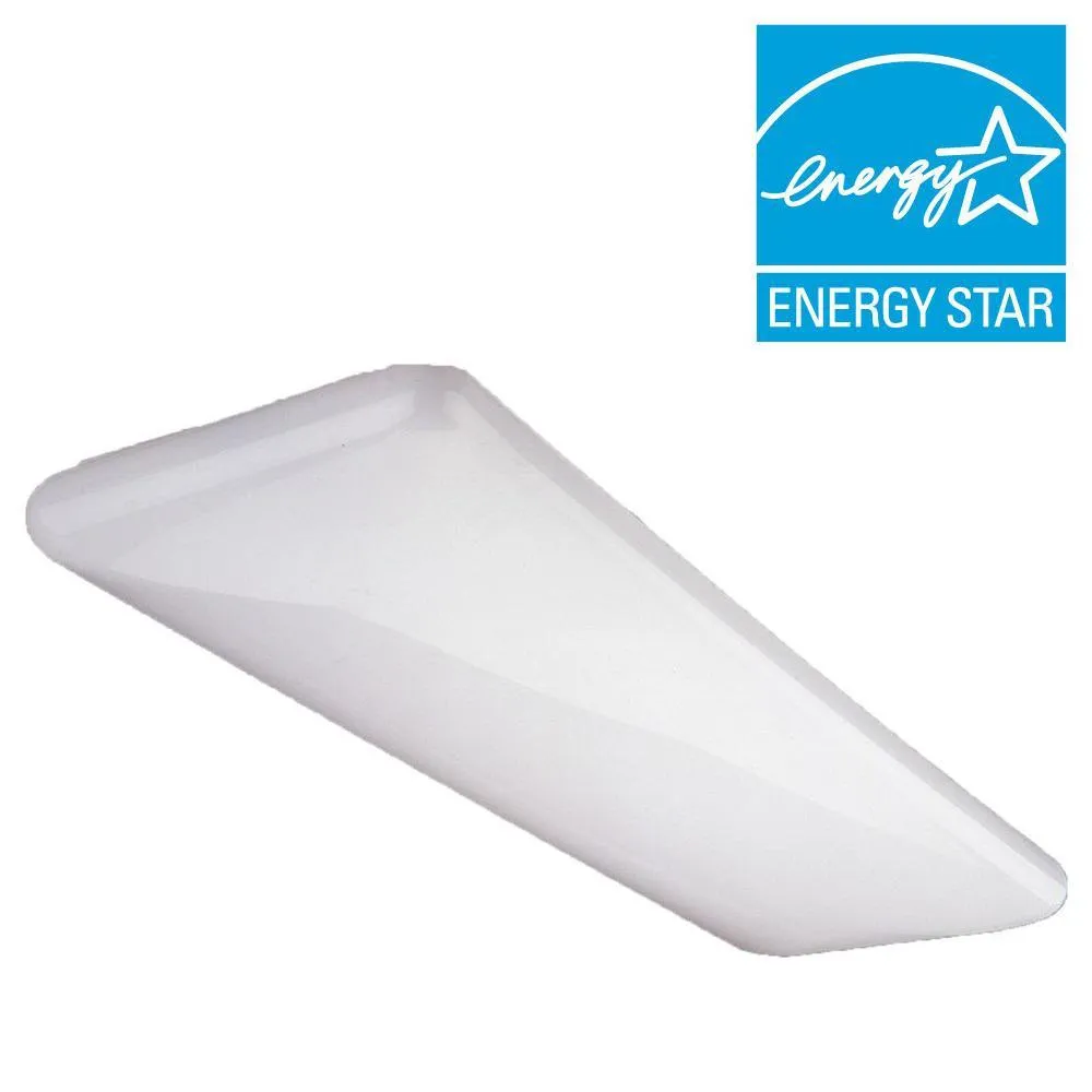2-Light White Cloud Fixture Fluorescent Steel Ceiling Fixture with White Euro-Style Acrylic Lens, photo 3 of 3