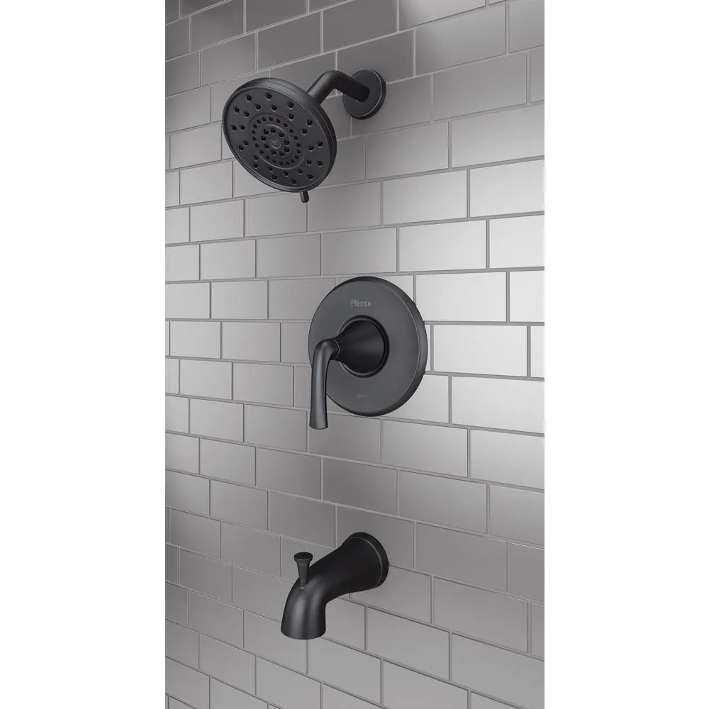 Pfister Ladera Single-Handle 3-Spray Tub and Shower Faucet in Matte Black (Valve Included), photo 5 of 8