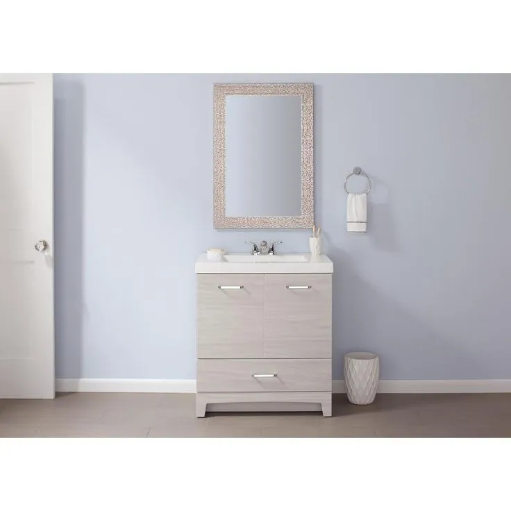 Stancliff 24 in. W x 19 in. D Bathroom Vanity in Elm Sky with Cultured Marble Vanity Top in White with White Sink, photo 7 of 7
