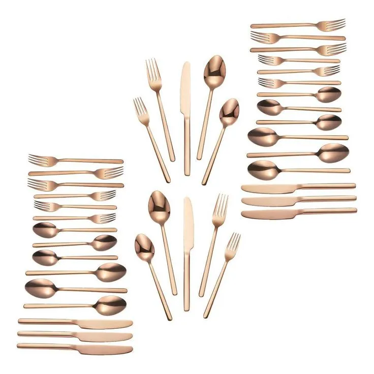 Brenner 40-Piece Stainless Steel 18/0 with Copper Finish Flatware Set (Service for 8), photo 5 of 14