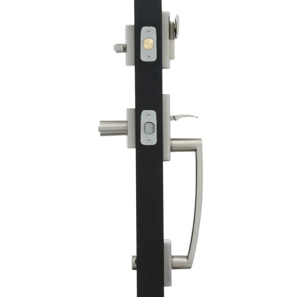 Prestige Spyglass Single Cylinder Satin Nickel Door Handleset with Square Spyglass Door Lever Feat SmartKey Security, photo 3 of 16