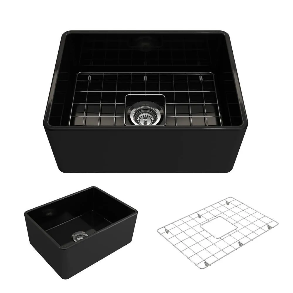 Classico Farmhouse Apron Front Fireclay 30 in. Single Bowl Kitchen Sink with Bottom Grid and Strainer in White, photo 25 of 33