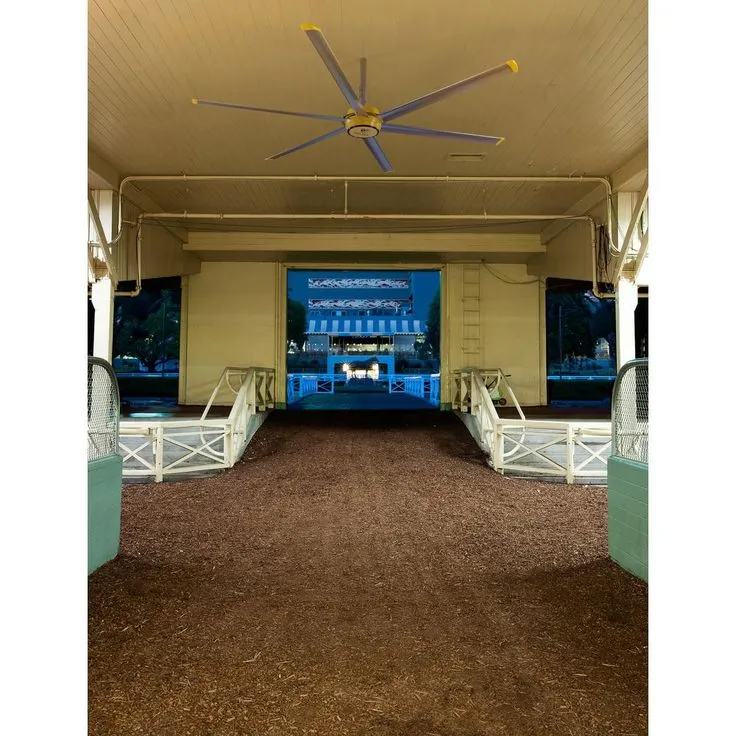 Big Ass Fans 3025 10 ft. Indoor Yellow and Silver Aluminum Shop Ceiling Fan with Wall Control, photo 4 of 13