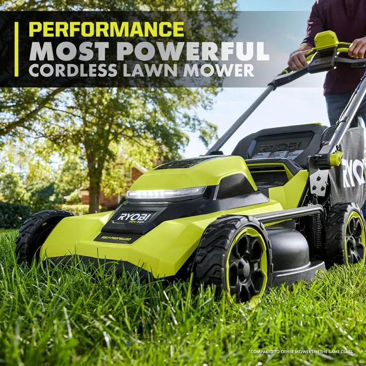 RYOBI 21 in. 40-Volt Brushless Lithium-Ion Cordless SMART TREK SelfPropelled Walk Behind Mower Two 6.0 AhBatteries & 1 Charger, photo 5 of 8