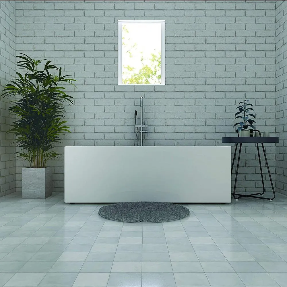 Talence 59 in. Acrylic Flatbottom Freestanding Bathtub in White, photo 2 of 11