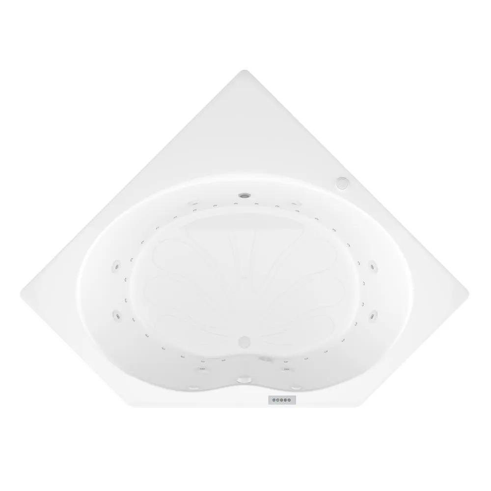 Universal Tubs Carnelian Diamond Series 5 ft. Center Drain Whirlpool and Air Bath Tub in White, photo 2 of 20