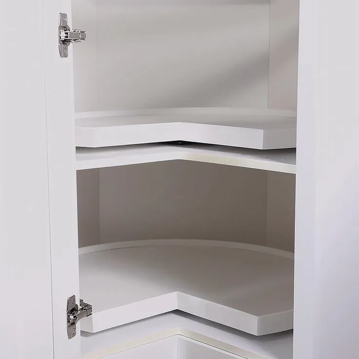 Brookings Plywood Ready to Assemble Shaker 36x34.5x24 in. 2-Door Lazy Susan Corner Base Kitchen Cabinet in White, photo 11 of 16