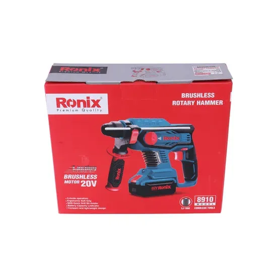 RONIX 2023 Ronix 8910 Product Brushless Rotary Hammer Kit 22mm 1400rpm Impact Drill, photo 2 of 6