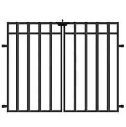 Yardlink 34 in. H x 47.8 in. W 3-Rail Black Powder-Coated Steel No-Dig Fence Gate, photo 3 of 3