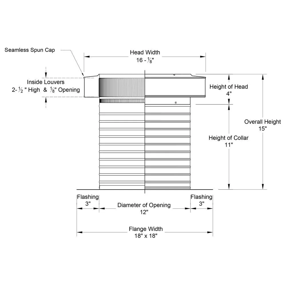 Active Ventilation 12 in. Dia Keepa Vent an Aluminum Roof Vent for Flat Roofs, photo 3 of 39