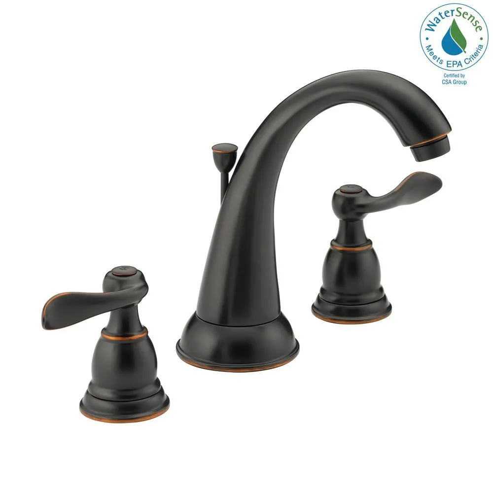 Windemere 8 in. Widespread 2-Handle Bathroom Faucet with Metal Drain Assembly in Oil-Rubbed Bronze, photo 9 of 11