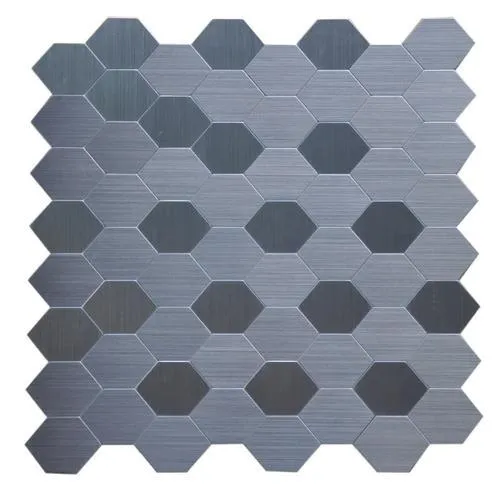 Instant Mosaic 6-Pack 12-in x 12-in Metallic Metal Versailles Peel & Stick Tile, photo 2 of 2