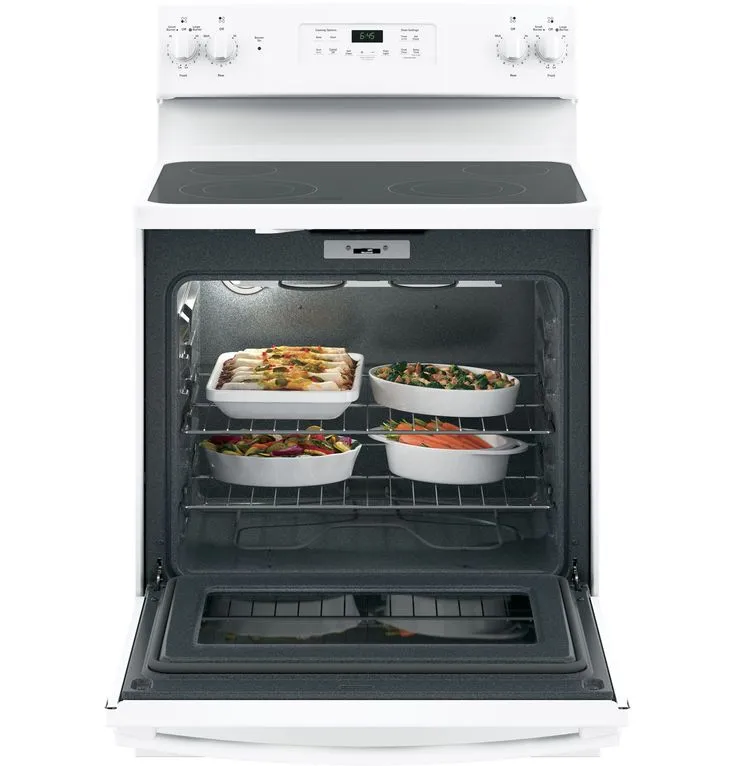 GE 30-in Smooth Surface 4 Elements 5.3-cu ft Self-Cleaning Freestanding Electric Range (White), photo 8 of 8