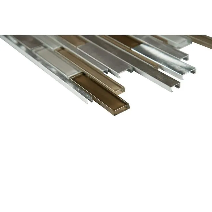 MSI Madison Avenue Interlocking 12 in. x 12 in. x 8mm Glass Metal Mosaic Wall Tile (1 sq. ft.), photo 4 of 8