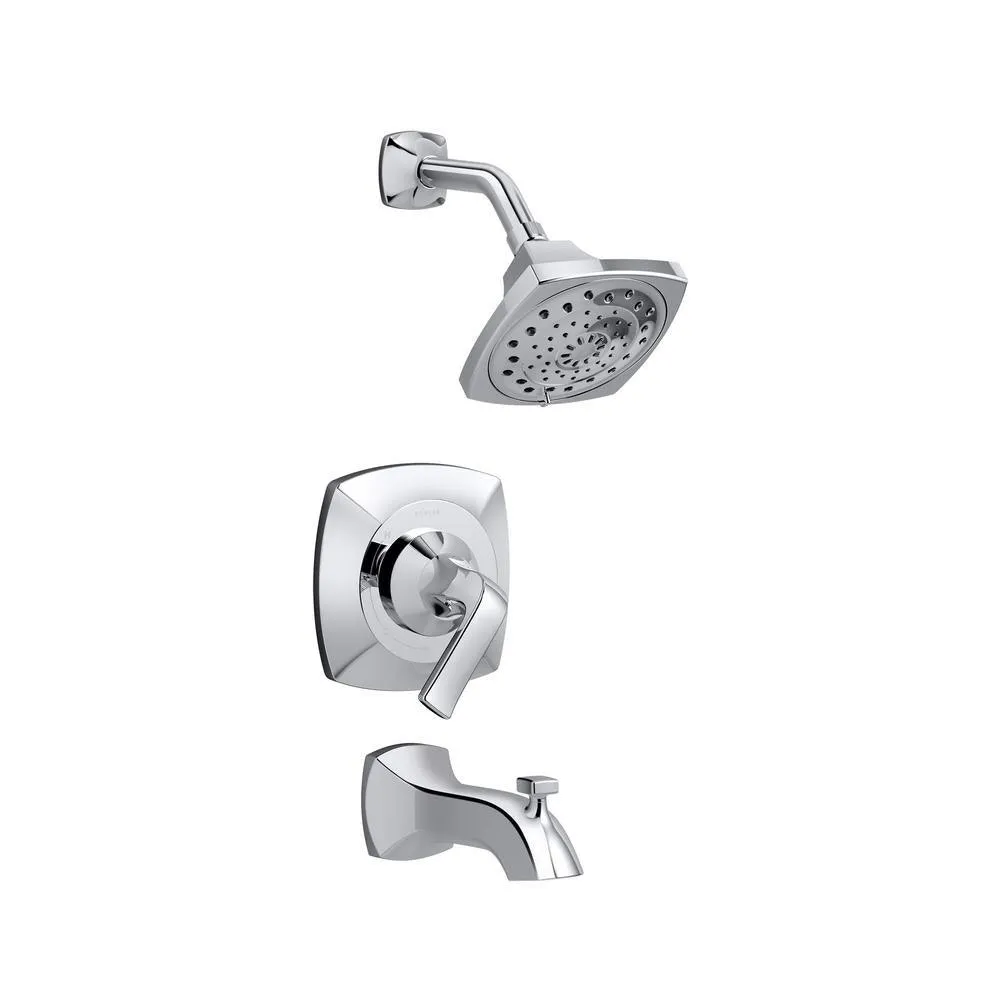 Rubicon 1-Handle 3-Spray Wall-Mount Tub and Shower Faucet in Brushed Nickel (Valve Included), photo 6 of 7