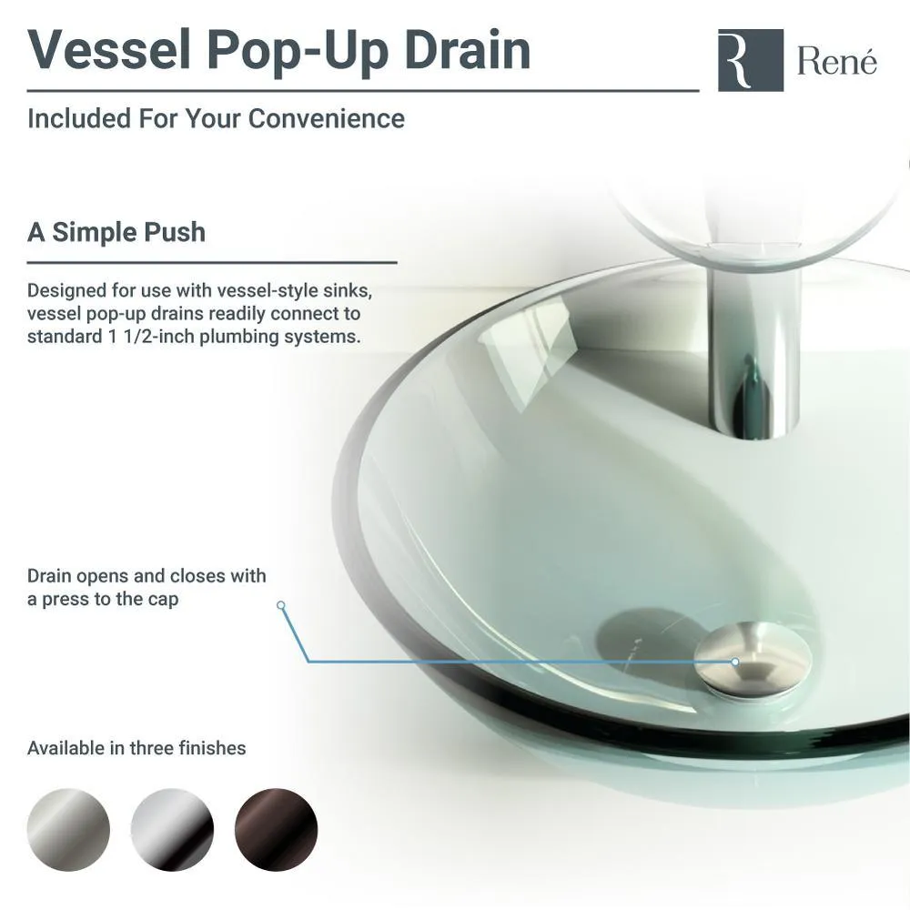 Glass Vessel Sink in Frosted with R9-7007 Faucet and Pop-Up Drain in Brushed Nickel, photo 7 of 14