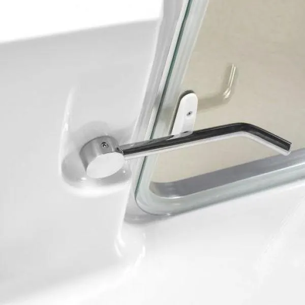 Ella Laydown 60 in. Walk-In MicroBubble Air Bathtub in White, Left-Hinged Center Glass Door with Glass Screen, 2 in. Left-Hand Drain by Ella, photo 4 of 7