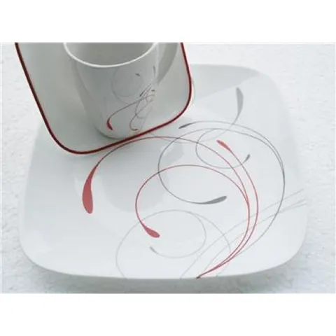 Splendor Vitrelle; Square Splendor Vitrelle 6-Piece Contemporary Splendor Glass Dinnerware Set