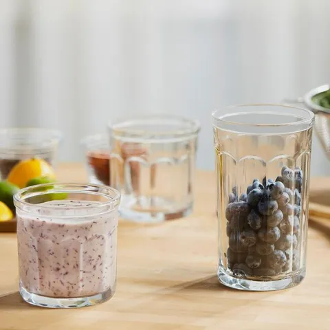 Able 8-Piece Clear Glass Drinkware Set with Lids