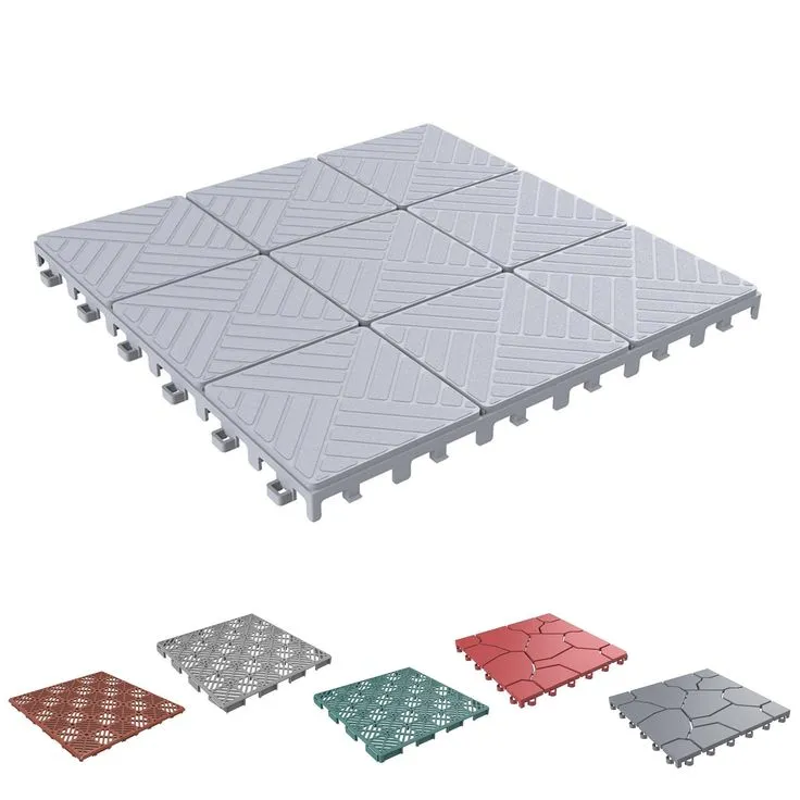 Pure garden Patio and Deck Tiles, Polypropylene, Anti-Slip, Grey Set of 6, photo 4 of 8