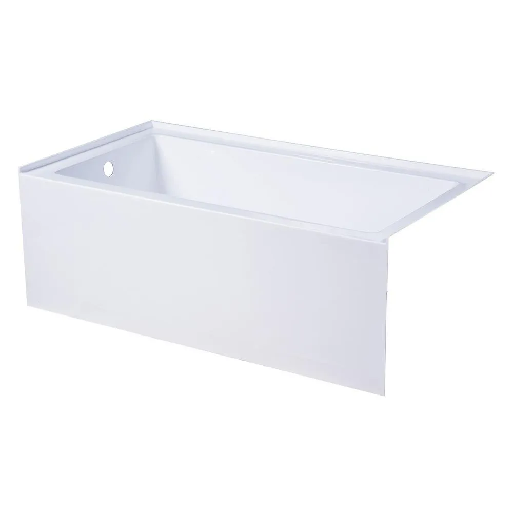 Aqua Eden Jenny 54 in. Acrylic Left-Hand Drain Rectangular Alcove Bathtub in White, photo 4 of 9