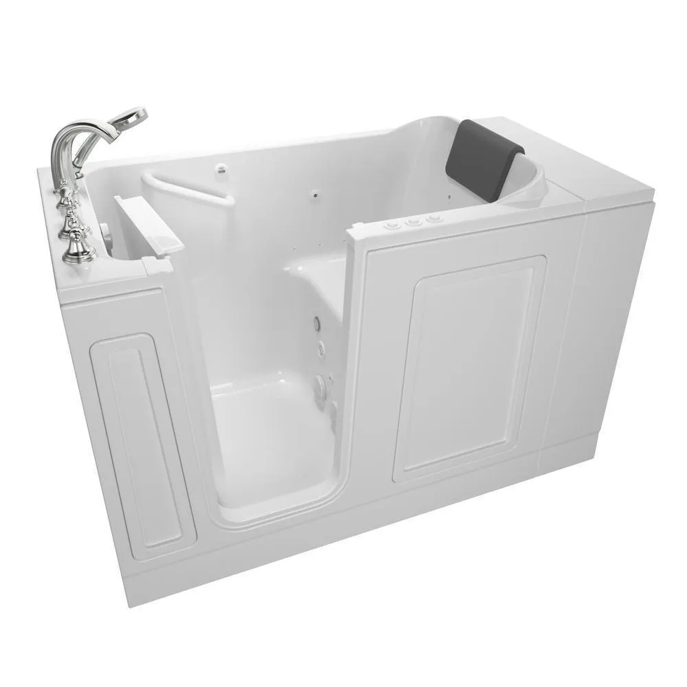 Acrylic Luxury 51 in. x 30 in. Right Hand Walk-In Whirlpool and Air Bathtub in White, photo 16 of 18