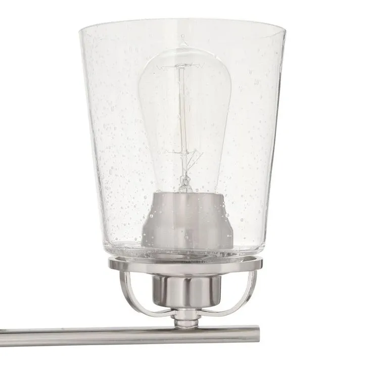 Inspiration 23.19 in. 3-Light Brushed Nickel Bathroom Vanity Light with Glass Shades, photo 5 of 10